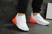 Мужские кроссовки белые с оранжевым Air Max 270 7809 Мелитополь