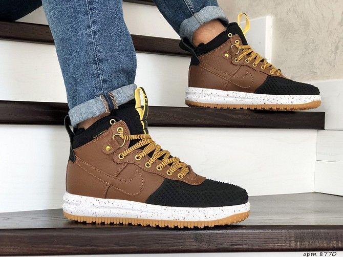 Мужские кроссовки коричневые с черным Lunar Force 1 Duckboot 8770 Мелитополь - изображение 1