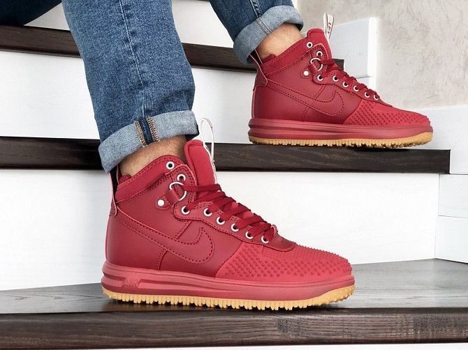 Мужские кроссовки красные Lunar Force 1 Duckboot 8771 Мелитополь - изображение 1
