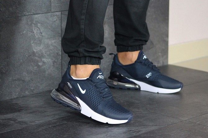 Мужские кроссовки темно синие с белым Air Max 270 8235 Мелитополь - изображение 1