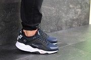 Мужские кроссовки темно синие с белым Huarache fragment design 7427 Мелитополь