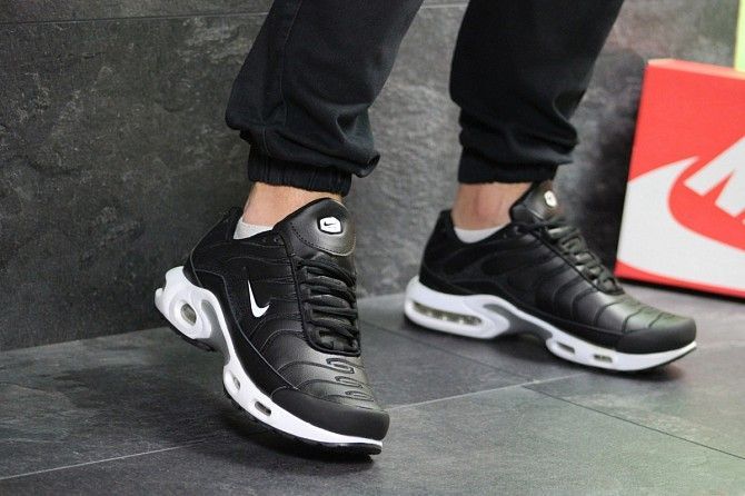 Мужские кроссовки черно белые Air Max TN 7219 Мелитополь - изображение 1