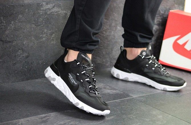Мужские кроссовки черно-белые Undercover X React Element 87 7904 Мелитополь - изображение 1