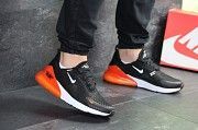 Мужские кроссовки черно-белые с оранжевым Air Max 270 7804 Мелитополь