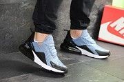 Мужские кроссовки черные с голубым Air Max 270 7803 Мелитополь