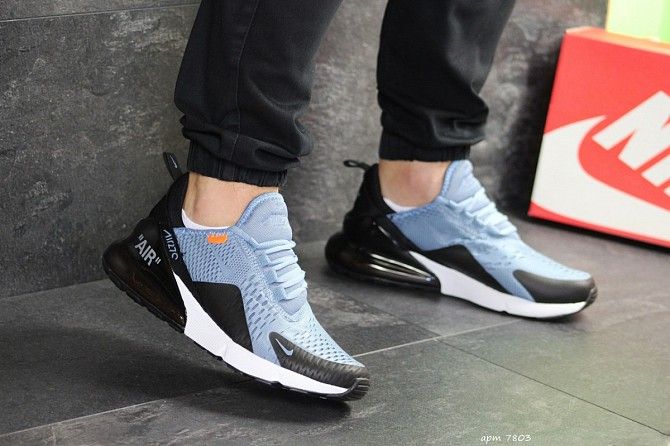Мужские кроссовки черные с голубым Air Max 270 7803 Мелитополь - изображение 1