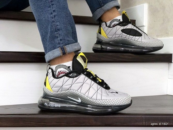 Мужские термо кроссовки светло серые с желтым Air Max 720 8780 Мелитополь - изображение 1