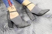 Туфли женские серые на каблуке Tretty 1154 Мелитополь