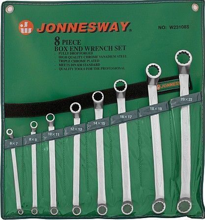 Набор накидных ключей Jonnesway 6-22 мм, 8 шт в чехле Винница - изображение 1