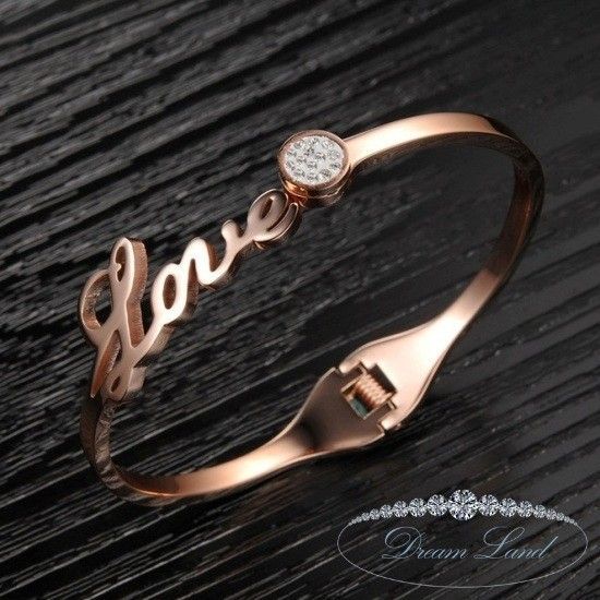Женский браслет из нержавеющей медицинской стали “Love с камнями” Червоноград - изображение 1
