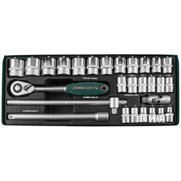 Набор торцевых головок JONNESWAY S04H4728S 1/2" 8-34мм (28 пред) Винница - изображение 1