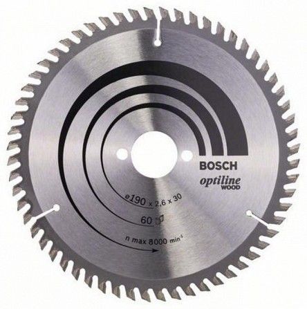 Диск пильный Bosch Optiline Wood 190x30 мм Z60, дерево Винница - изображение 1