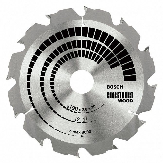 Диск пильный Bosch Construct Wood 190х30 Z12, дерево Винница - изображение 1
