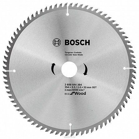 Диск пильный Bosch ЕСО for Wood 254х30 мм Z80, дерево Винница - изображение 1
