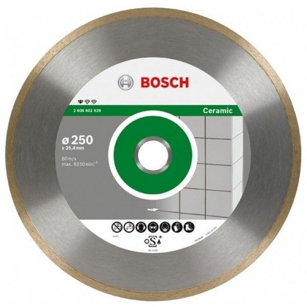 Круг алмазный BOSCH 250*25,4/30*1,6мм Ceramic ECO Винница - изображение 1