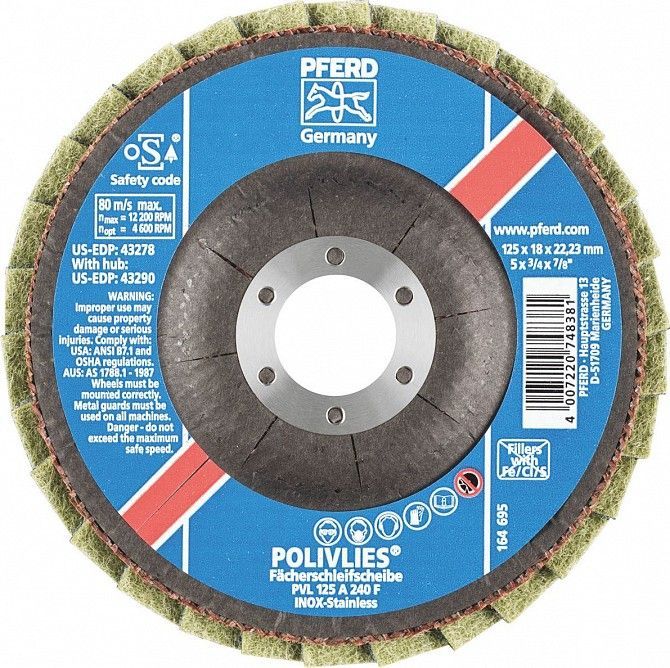 Круг шлифовальный Pferd PVL 125 A 240 F лепестковый пористый Винница - изображение 1