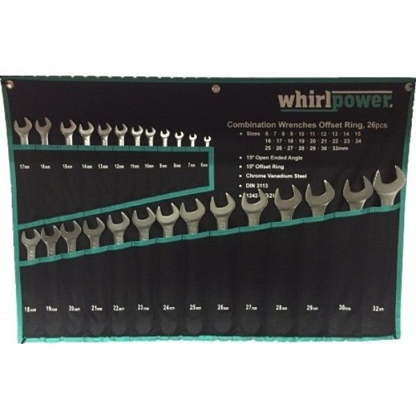 Набор комбинированных ключей Whirlpower 6-32 мм, 26 шт в чехле Винница - изображение 1