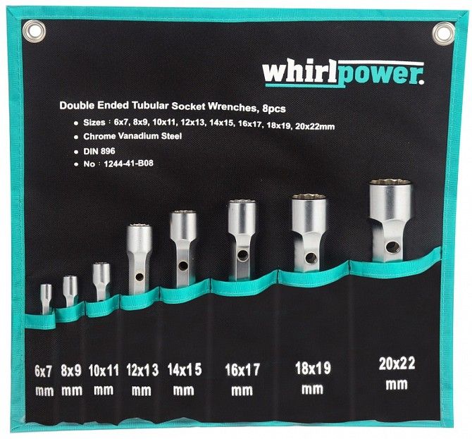 Набор трубчатых ключей Whirlpower 6-22 мм, 8 шт в чехле Винница - изображение 1