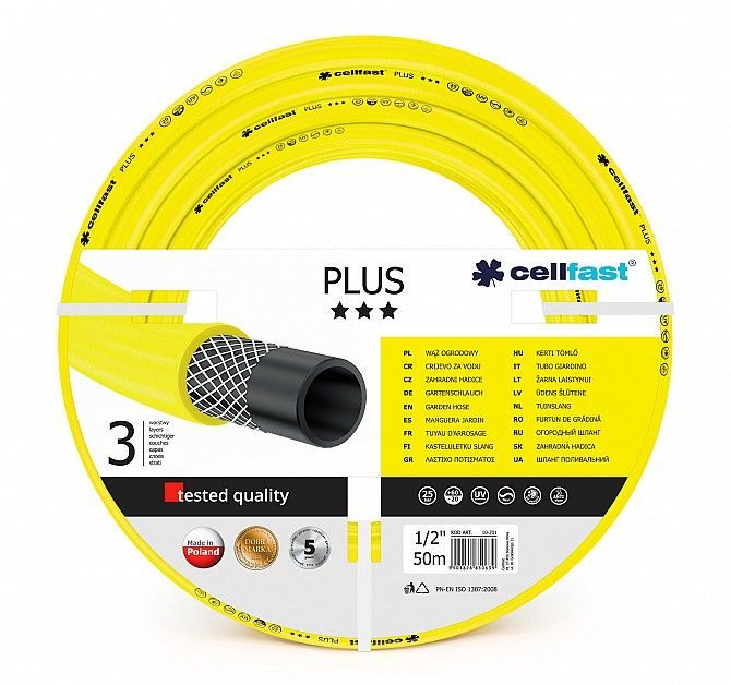 Шланг для полива Cellfast PLUS 10-201 50 м 1/2" желтый Винница - изображение 1