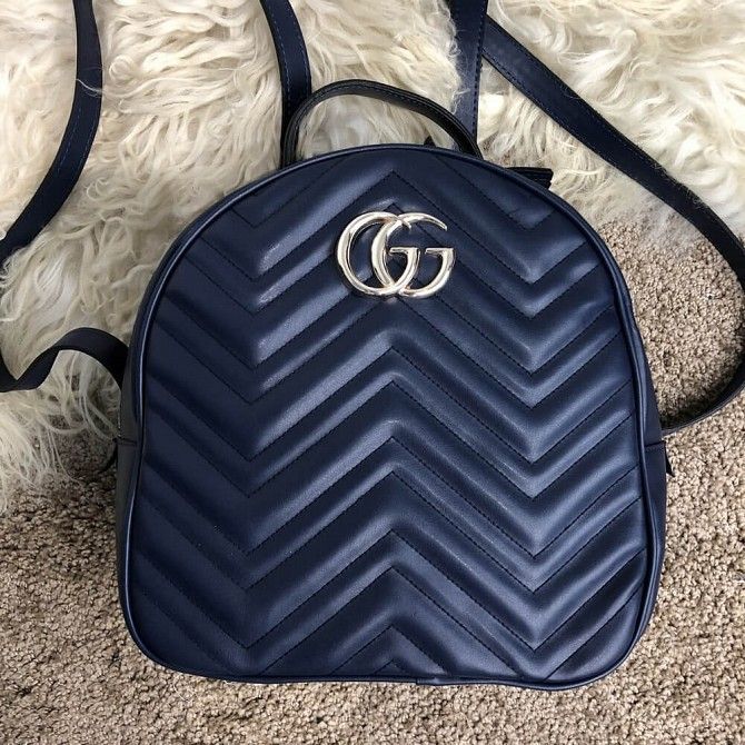 Gucci GG Marmont Quilted Backpack Blue Киев - изображение 1