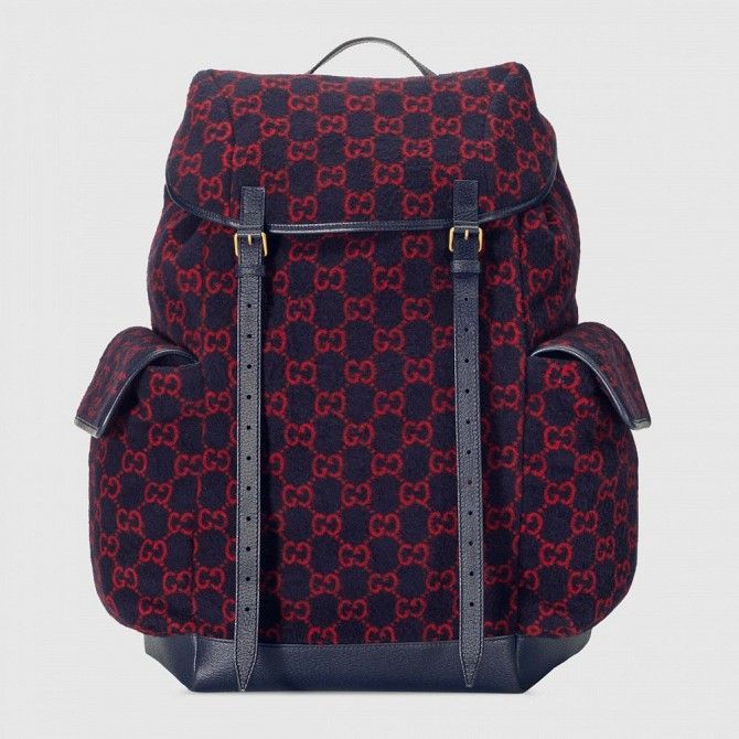 Gucci Large GG Wool Backpack Blue/Red Киев - изображение 1