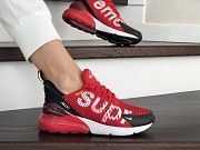 Женские кроссовки красные с белым Air Max 270 Supreme 8864 Мелитополь