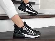 Женские кроссовки черные с белым Air Max 270 Supreme 8863 Мелитополь