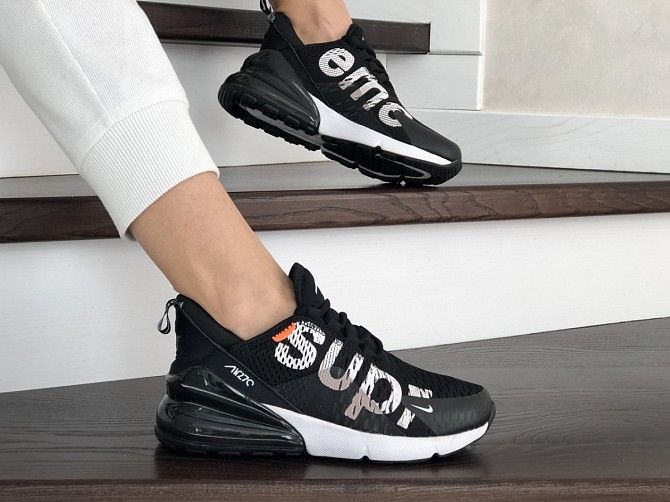 Женские кроссовки черные с белым Air Max 270 Supreme 8863 Мелитополь - изображение 1