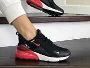 Женские кроссовки черные с белым и красным Air Max 270 8856 Мелитополь