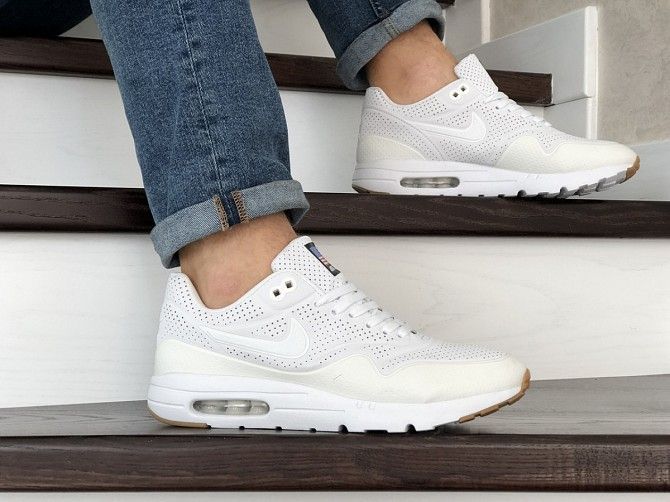 Мужские кроссовки рефлективные белые Air Max 1 Ultra Moire 8865 Мелитополь - изображение 1