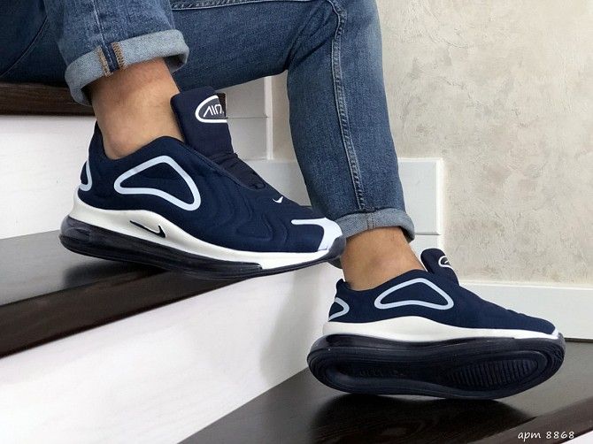 Мужские кроссовки синие с белым Air Max 720 8868 Мелитополь - изображение 1
