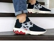 Мужские кроссовки темно синие с бежевым React Presto 8921 Мелитополь