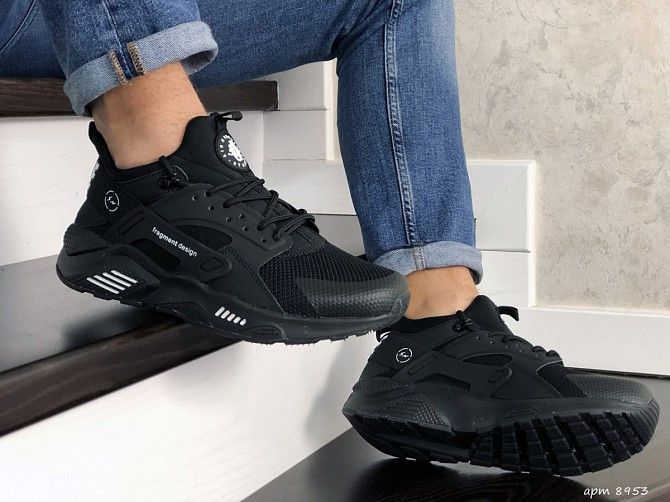 Мужские кроссовки черные Huarache Fragment Design 8953 Мелитополь - изображение 1