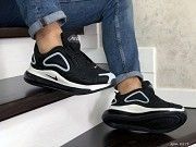 Мужские кроссовки черные с белым Air Max 720 8871 Мелитополь