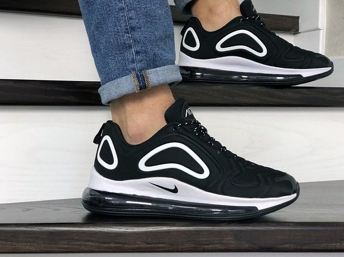 Мужские кроссовки черные с белым Air Max 720 8930 Мелитополь - изображение 1