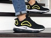 Мужские кроссовки черные с белым и желтым Air Max 720 8928 Мелитополь