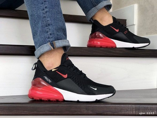 Мужские кроссовки черные с белым и красным Air Max 270 8843 Мелитополь - изображение 1