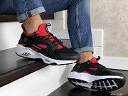 Мужские кроссовки черные с белым и красным Huarache Fragment Design 8952 Мелитополь