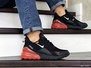 Мужские кроссовки черные с белым и оранжевым Air Max 270 8851 Мелитополь