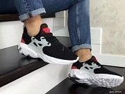 Мужские кроссовки черный с белым и красным React Presto 8924 Мелитополь