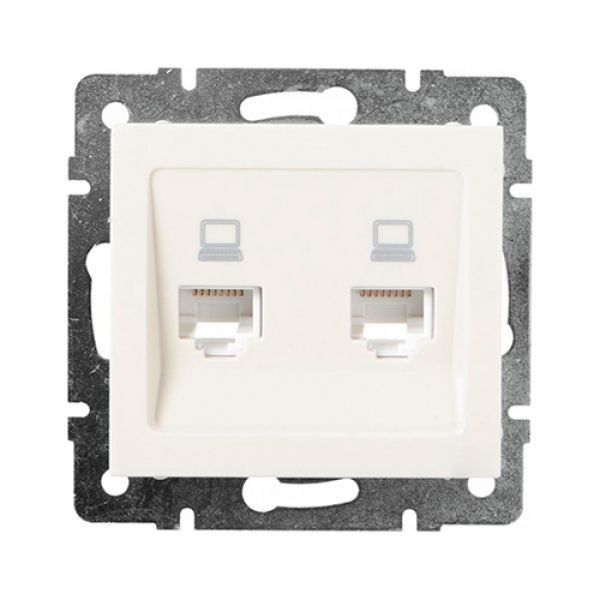 Розетка компьютерна двойная крем RAIN Lezard 703-0388-141 Киев - изображение 1