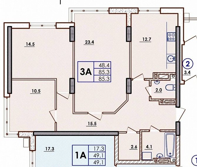 Продам 3х комнатную квартиру на Бочарова. 89 м2. Одесса - изображение 1