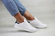 Женские кеды белые с черным Adidas Stan Smith 8059 Мелитополь