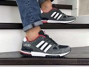 Мужские кроссовки серые с белым и красным ZX 750 9041 Мелитополь