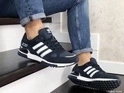 Мужские кроссовки темно синие с белым ZX 750 9038 Мелитополь