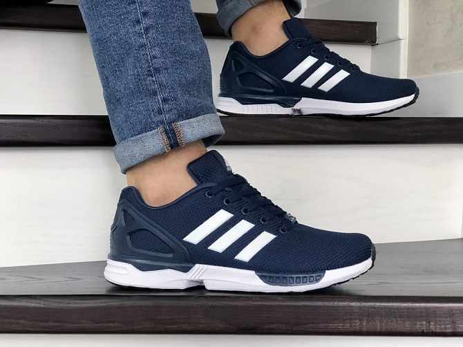 Мужские кроссовки темно синие с белым Zx Flux 9060 Мелитополь - изображение 1