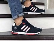 Мужские кроссовки темно синие с белым и красным ZX 750 9040 Мелитополь