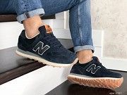 Мужские кроссовки темно синие с оранжевым NB 574 8981 Мелитополь