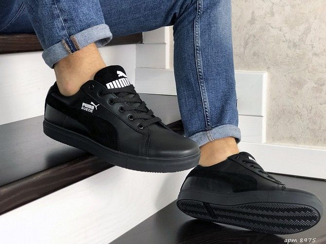 Мужские кроссовки черные Suede 8975 Мелитополь - изображение 1