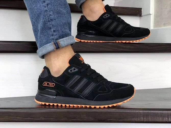 Мужские кроссовки черные ZX 750 9042 Мелитополь - изображение 1